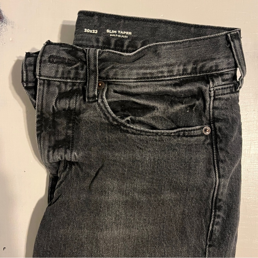 Old Navy Jeans Black Charcoal 30 x 32 Slim Taper